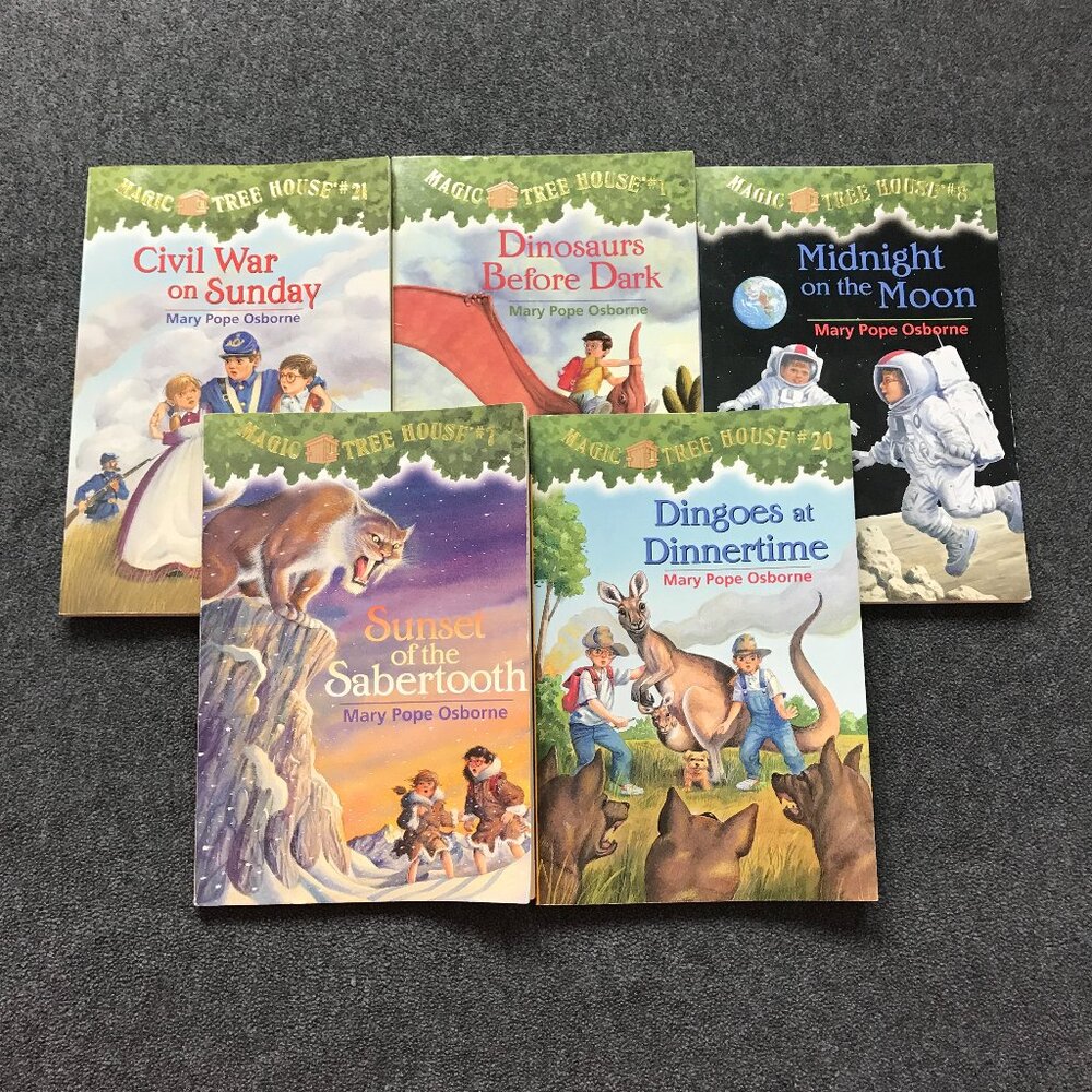 Lot of 5 Magic Tree House PB Books #1 #7 #8 #20 #21 by Mary Pope Osborne